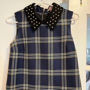 Juicy Couture studded collar plaid top